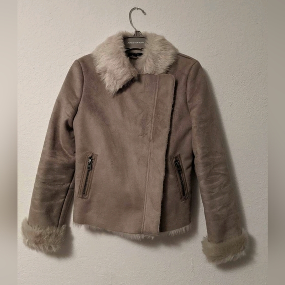 Faux Shearling Topshop Biker-Style Jacket - Picture 2 of 3
